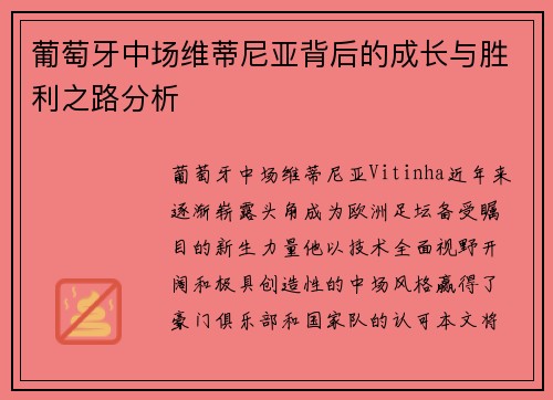 葡萄牙中场维蒂尼亚背后的成长与胜利之路分析